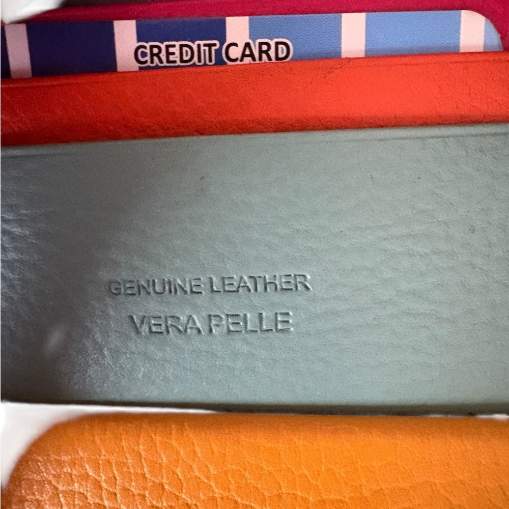 Vera Pelle Italian leather Multicolor Leather Card Holder NIB purchased in Italy - Picture 5 of 11